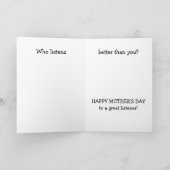 Fijne Moederdag voor een goede luisteraar Kaart (Binnen)