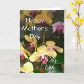 Fijne Moederdag voor mijn vrouw Kaart (Gele Bloem)