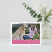 Fijne Moederdag voor oma Paarse witte foto Briefkaart (Staand voorkant)