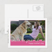 Fijne Moederdag voor oma Paarse witte foto Briefkaart (Voorkant / Achterkant)