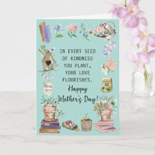 Fijne Moederdag Waterverf Bloemschikken  Kaart