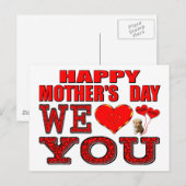 Fijne Moederdag We houden van je Briefkaart (Voorkant / Achterkant)