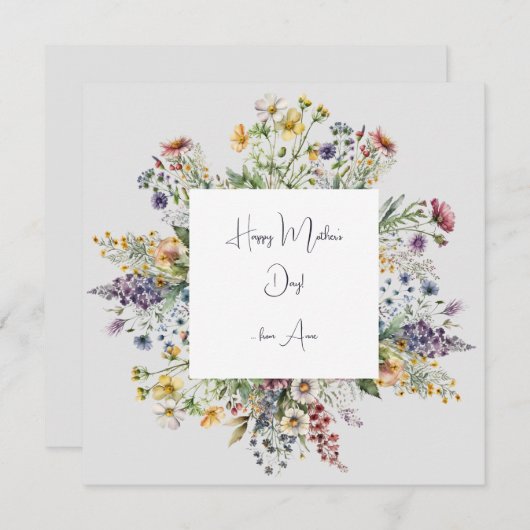 Fijne Moederdag weiland bloemkaart (Voorkant / Achterkant)