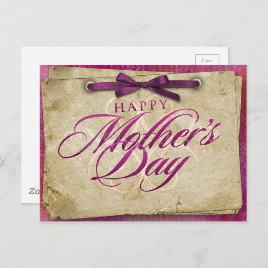 Fijne Moederdag wensen Briefkaart (Voorkant / Achterkant)