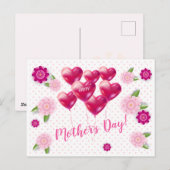 Fijne Moederdag! Wenskaart Floral decoration Briefkaart (Voorkant / Achterkant)