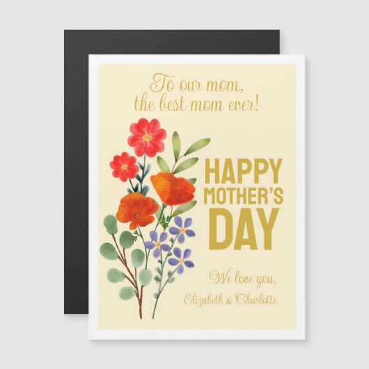 Fijne moederdag Wildbloemen voor onze moeder (Voorkant / Achterkant)