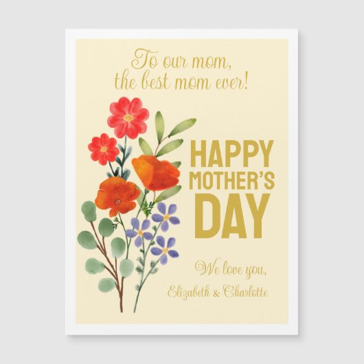 Fijne moederdag Wildbloemen voor onze moeder (Voorkant)
