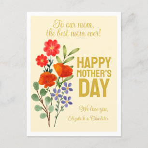 Fijne moederdag Wildbloemen voor onze moeder Feestdagenkaart