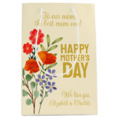 Fijne moederdag Wildbloemen voor onze moeder Medium Cadeauzakje (Voorkant)