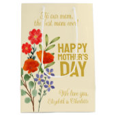 Fijne moederdag Wildbloemen voor onze moeder Medium Cadeauzakje (Achterkant)