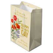 Fijne moederdag Wildbloemen voor onze moeder Medium Cadeauzakje (Achterkant Gekanteld)