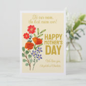 Fijne Moederdag Wilde Bloemen Voor Onze Moeder Feestdagenkaart (Staand voorkant)