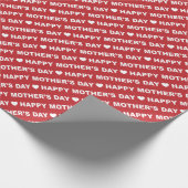 Fijne Moederdag Wit op Donkerrood Cadeaupapier (Hoek)
