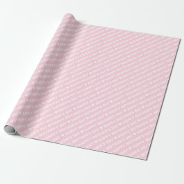 Fijne Moederdag Wit op Lichtroze Cadeaupapier