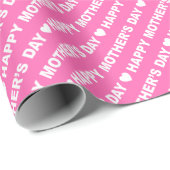 Fijne Moederdag Wit op Roze Inpakpapier (Rol Hoek)
