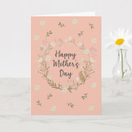 Fijne Moederdag Witte Bloem Groet  Kaart