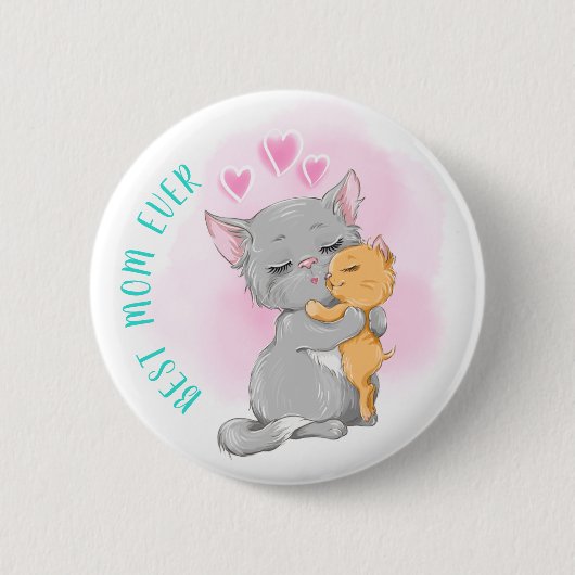 Fijne moeders dag, Cute cat mama dag, Beste moeder Ronde Button 5,7 Cm (Voorkant)