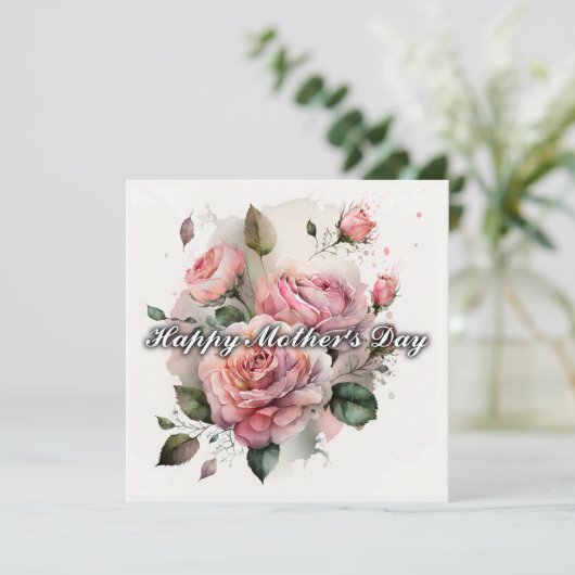 Fijne moeders dag florale bouquet modern feestdagenkaart (Staand voorkant)