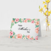 Fijne moeders Dag Pastel Pink Paper Flowers Kaart (Gele Bloem)