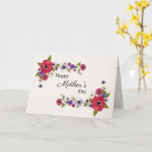 Fijne Moeders Dag Rode Poppie Bloemen Kaart (Gele Bloem)