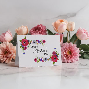 Fijne Moeders Dag Rode Poppie Bloemen Kaart
