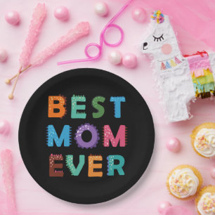 Fijne Moeders Dag voor Beste Mam Papieren Bordje