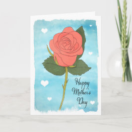 Fijne Moeders Dag Waterverf Geschilderde Roze Roze Feestdagen Kaart