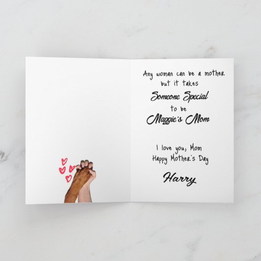 Fijne moeders dagerenkaart bedankkaart (Binnen)