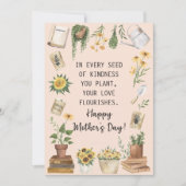 Fijne Moedersdag Aquarel Zonnebloem Tuinieren  Feestdagenkaart (Voorkant)