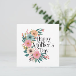 Fijne Moedersdag Bloemen Rechts Perzik Roze Cr Feestdagenkaart