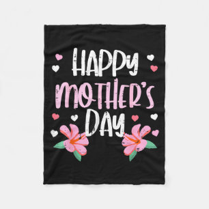 Fijne moedersdag bloemen schattige moeder mama tan fleece deken