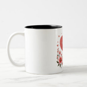 Fijne Moedersdag Bloemhart Tweekleurige Koffiemok
