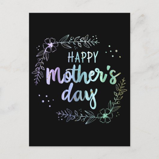 Fijne Moedersdag Bloemrijke Regenboog Kleuren Briefkaart (Voorkant)