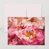 Fijne Moedersdag! Elegante Roze Pioenrozen Ansicht Briefkaart (Voorkant / Achterkant)