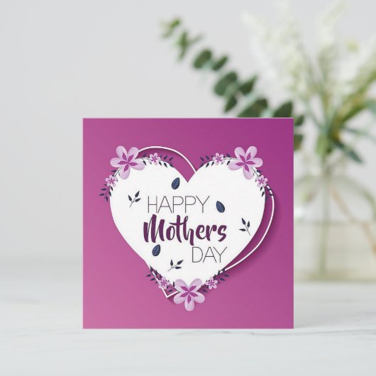 Fijne Moedersdag Feestdagenkaart (Staand voorkant)