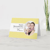 Fijne Moedersdag Geel Grijze Stippen Foto Kaart (Voorkant)