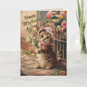 Fijne Moedersdag Kat Grappig Kaart (Voorkant)