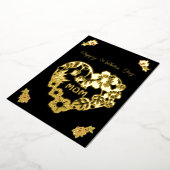 Fijne Moedersdag Mama Goud Folie en Rozen Folie Feestdagenkaart (Gedraaid)