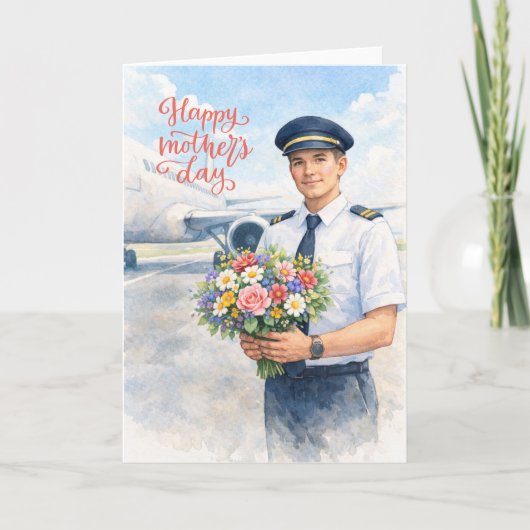 Fijne Moedersdag met bloemen van Pilot Kaart (Voorkant)