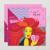 Fijne Moedersdag! Modern ontwerp & Wensen Tekst Kaart (Voorkant / Achterkant)