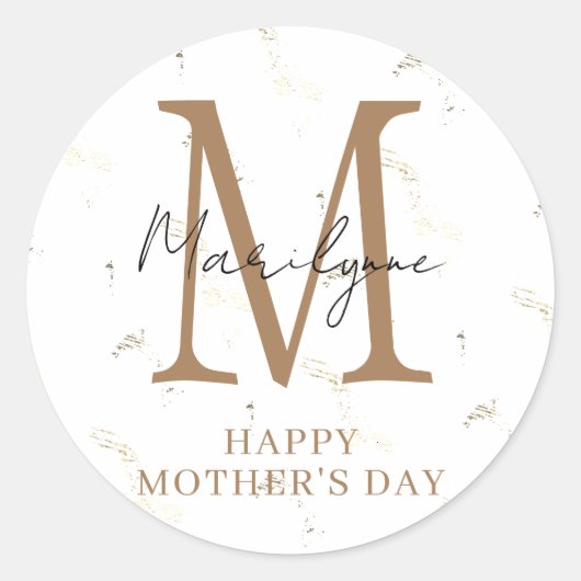 Fijne Moedersdag Moderne Monogram Stickers (Voorkant)