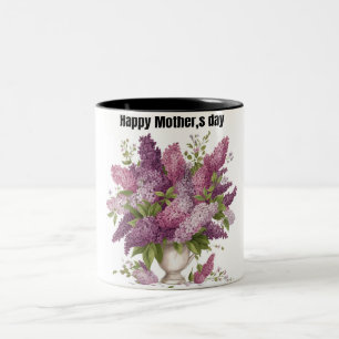 Fijne moedersdag mok/cute cadeau voor moeder tweekleurige koffiemok