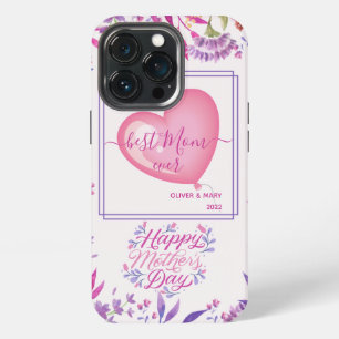 Fijne Moedersdag mooie waterverf heldere bloemen iPhone 13 Pro Hoesje