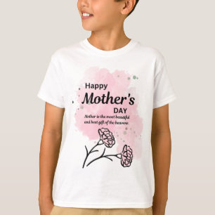 Fijne Moedersdag Roze Bloem Jongens T-Shirt