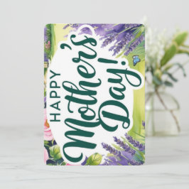 Fijne Moedersdag Roze Graden Vlinders Groen  Feestdagenkaart