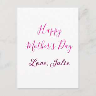 Fijne Moedersdag roze kalligrafie moeder oma Briefkaart