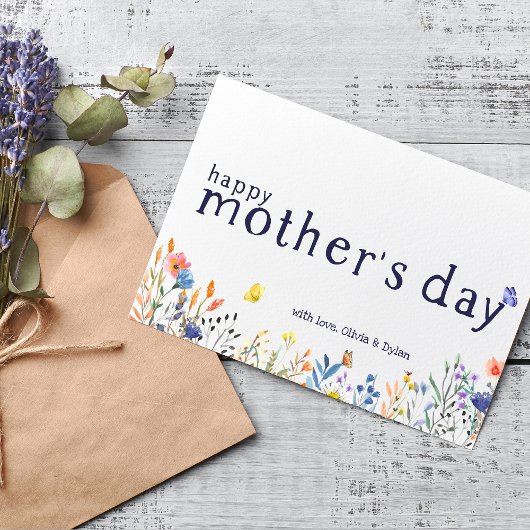 Fijne Moedersdag Wildflower Bloemen Kaart