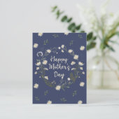 Fijne Moedersdag Witte Bloem Feestdagenkaart (Staand voorkant)