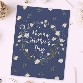 Fijne Moedersdag Witte Bloem Feestdagenkaart