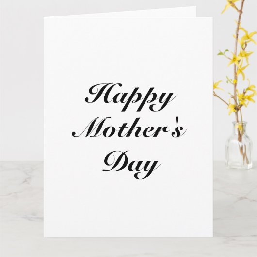 Fijne Moedersdag zwart wit aangepast script chic Kaart (Gele Bloem)